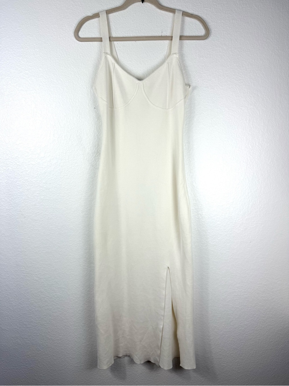 Abercrombie & Fitch Corset Midi Sweater Dress Size M Cream Knit Clean Girl
